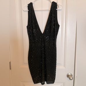 Ruth Embellished Mini Dress -Black